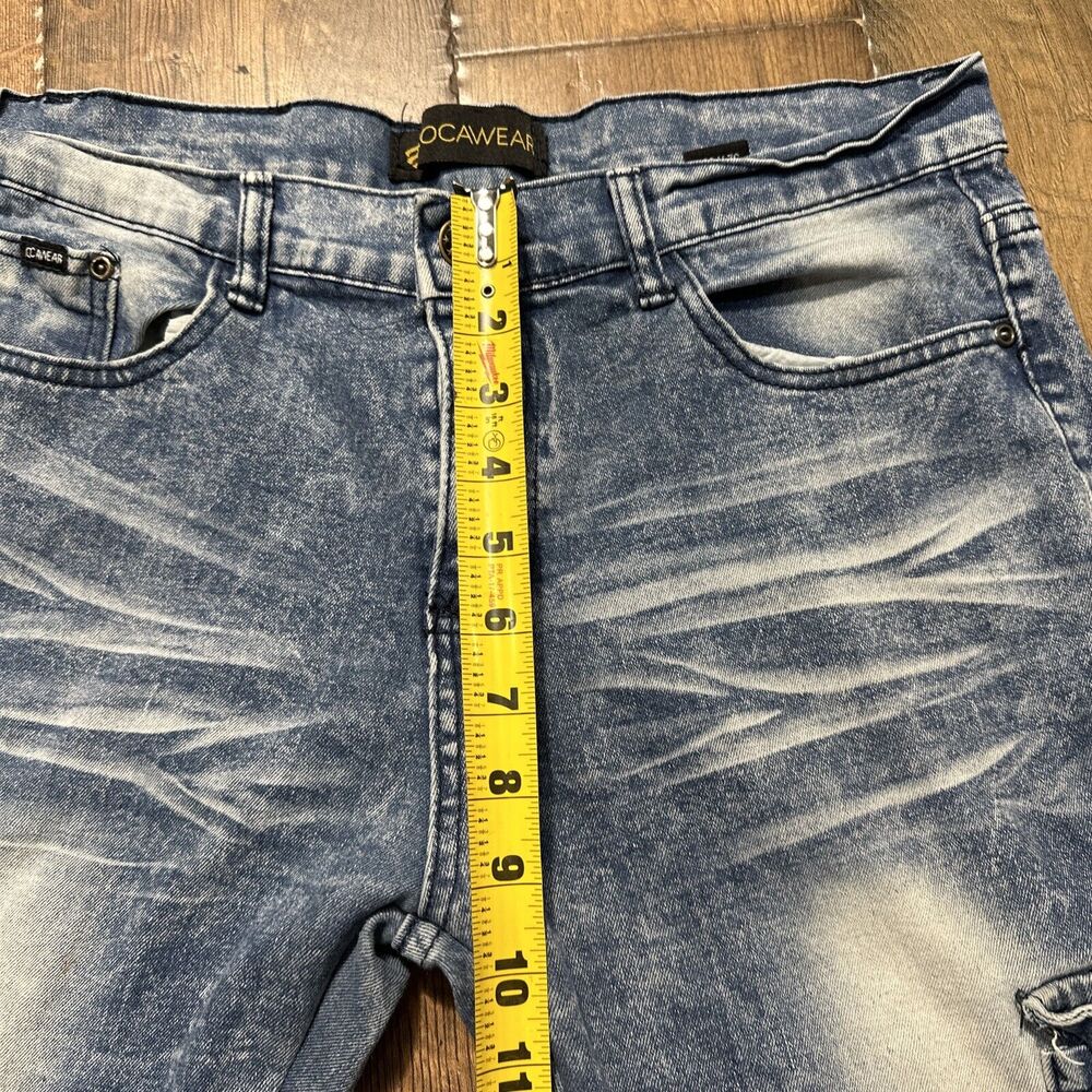 Vtg Y2K Rocawear Stretch Skinny Fit Hip Hop Streetwear Denim Jeans Mens Sz 32X29 - Picture 5 of 8